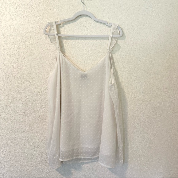 Torrid Swiss Clip Dot Embroidered Floral Ruffle Strap Tank Plus Size 3X - Picture 3 of 4